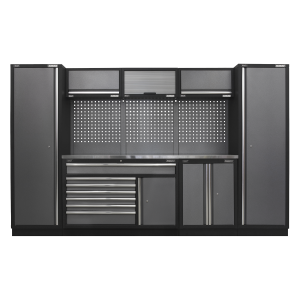 Sealey APMSSTACK13SS Superline PRO® Storage System with Stainless Steel Worktop 3.24m