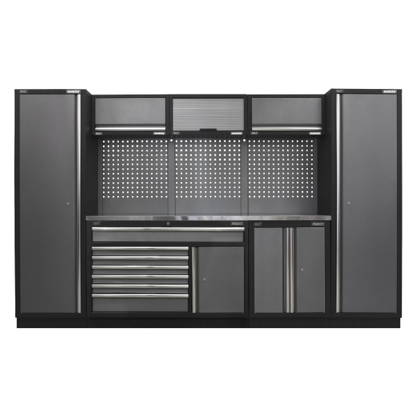 Sealey APMSSTACK13SS Superline PRO® Storage System with Stainless Steel Worktop 3.24m