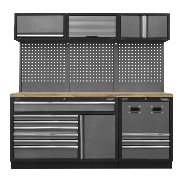 Sealey APMSSTACK14W Superline PRO® Modular Storage System Combo with Pressed Wood Worktop Sealey APMSSTACK14W Superline PRO® Modular Storage System Combo with Pressed Wood Worktop