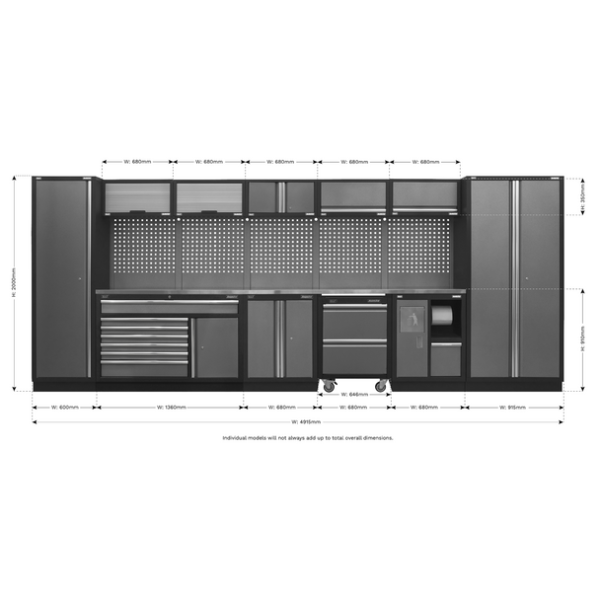 Sealey APMSSTACK15SS Superline PRO® Storage System with Stainless Worktop 4.92m Sealey APMSSTACK15SS Superline PRO® Storage System with Stainless Worktop 4.92m