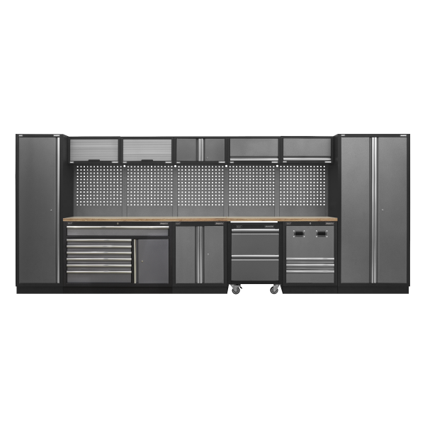 Sealey APMSSTACK16W Superline PRO® Storage System with Pressed Wood Worktop 4.92m