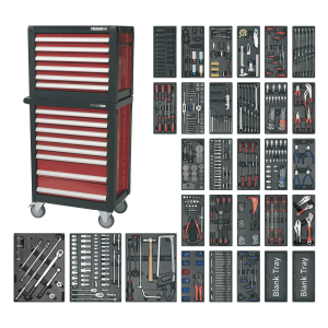 Sealey APTTC02 Premier™ Topchest & Rollcab Combination 14 Drawer with 1233pc Tool Kit Sealey APTTC02 Premier™ Topchest & Rollcab Combination 14 Drawer with 1233pc Tool Kit