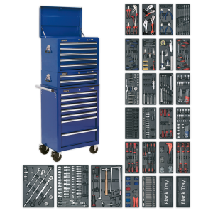 Sealey SPTGRCOMBO1 Superline PRO® Tool Chest Combination 14 Drawer with 1179pc Tool Kit – Grey