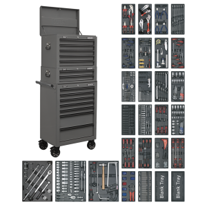Sealey SPTGRCOMBO1 Superline PRO® Tool Chest Combination 14 Drawer with 1179pc Tool Kit – Grey Sealey SPTGRCOMBO1 Superline PRO® Tool Chest Combination 14 Drawer with 1179pc Tool Kit – Grey