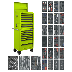 Sealey SPTHVCOMBO1 Superline PRO® Tool Chest Combination 14 Drawer with 1179pc Tool Kit – Green Sealey SPTHVCOMBO1 Superline PRO® Tool Chest Combination 14 Drawer with 1179pc Tool Kit – Green