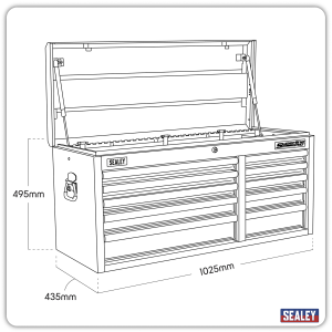 Sealey AP41110 Superline PRO® Heavy-Duty Topchest 10 Drawer – Red Sealey AP41110 Superline PRO® Heavy-Duty Topchest 10 Drawer – Red