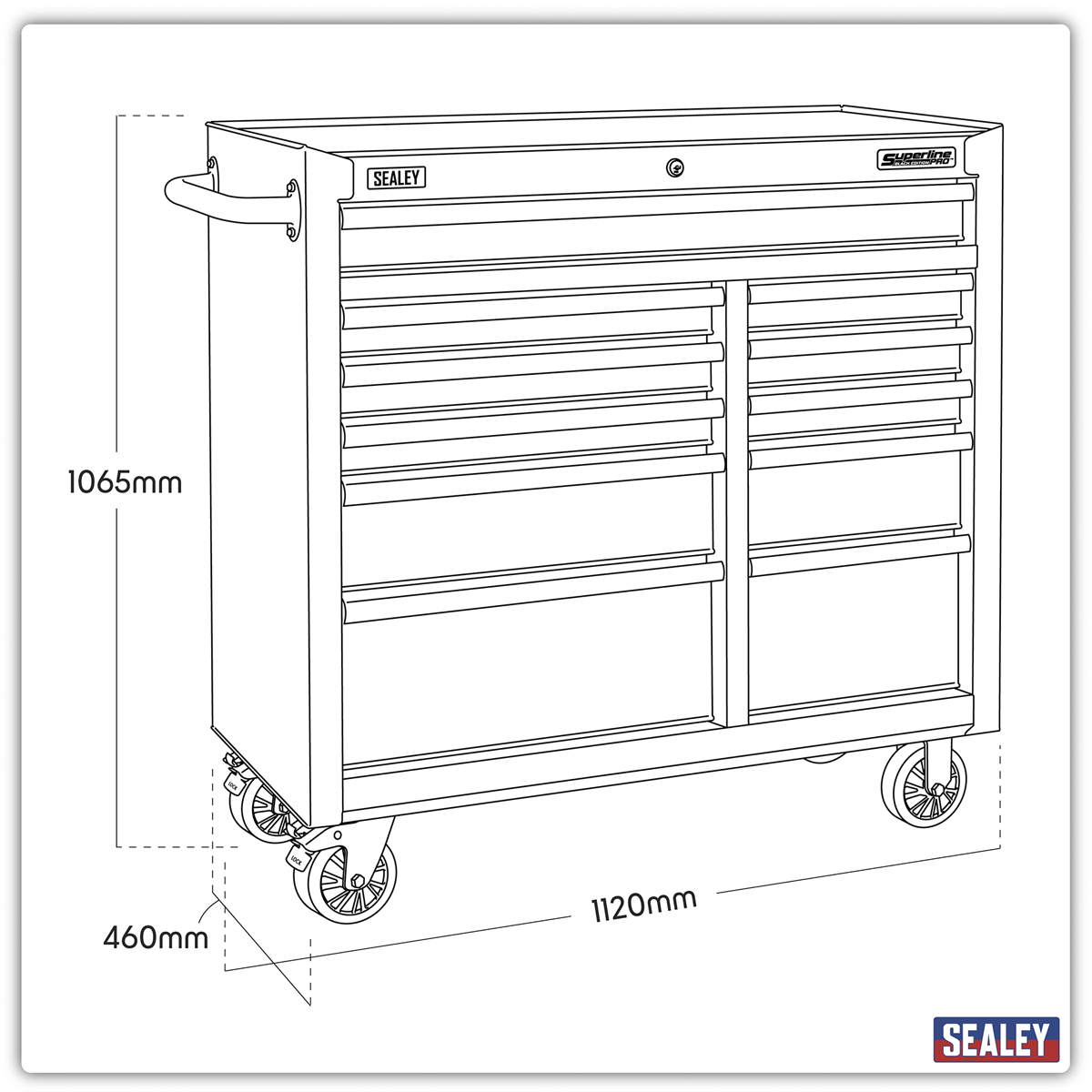 Sealey AP4111BE Superline PRO® Black Edition Rollcab with 11 Soft Close Drawers 1040mm Sealey AP4111BE Superline PRO® Black Edition Rollcab with 11 Soft Close Drawers 1040mm