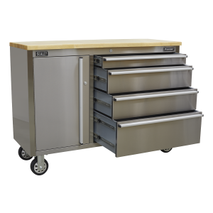 Sealey AP4804SS Mobile Stainless Steel Tool Cabinet 4 Drawer Sealey AP4804SS Mobile Stainless Steel Tool Cabinet 4 Drawer