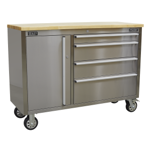 Sealey AP4804SS Mobile Stainless Steel Tool Cabinet 4 Drawer Sealey AP4804SS Mobile Stainless Steel Tool Cabinet 4 Drawer
