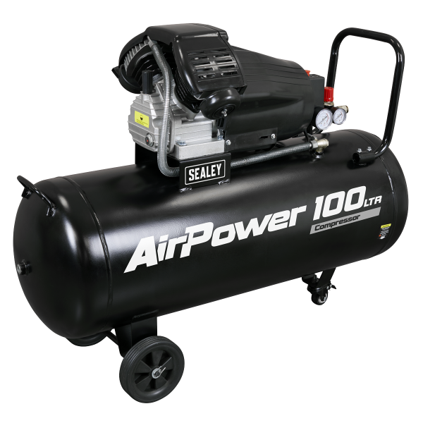 Sealey SAC10030VA 100L V-Twin Direct Drive Air Compressor 3hp