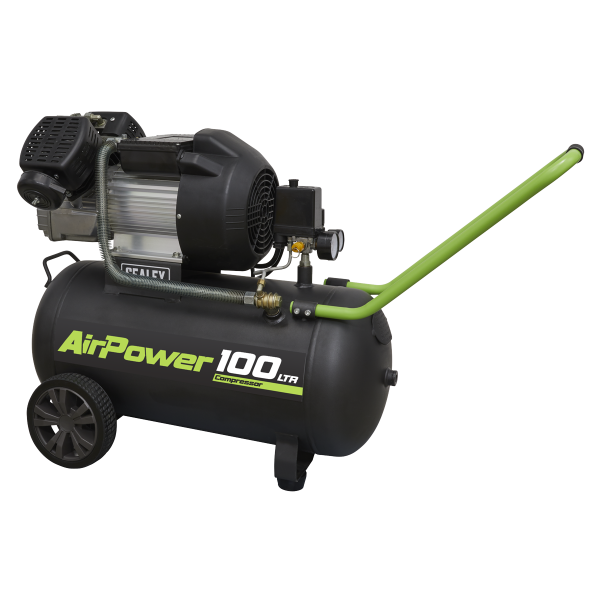Sealey SAC10030VE 100L V-Twin Direct Drive Air Compressor 3hp