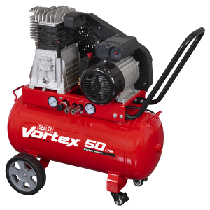 Sealey SAC1503B 50L Belt Drive Air Compressor with Cast Cylinders & Wheels 3.5hp Sealey SAC1503B 50L Belt Drive Air Compressor with Cast Cylinders & Wheels 3.5hp
