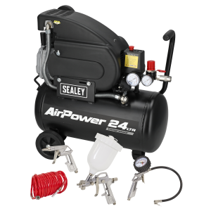 Sealey SAC2420APK 24L Direct Drive Air Compressor 2hp with 4pc Air Accessory Kit Sealey SAC2420APK 24L Direct Drive Air Compressor 2hp with 4pc Air Accessory Kit