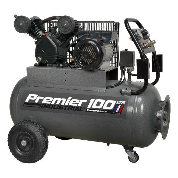 Sealey SAC3103B Premier 100L Belt Drive Air Compressor with Front Control Panel 3hp