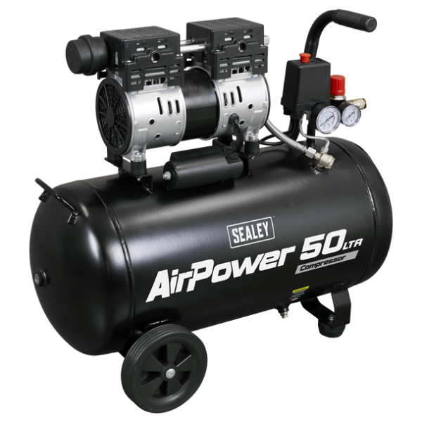 Sealey SAC5000S 50L Low Noise Oil Free Direct Drive Air Compressor 1hp
