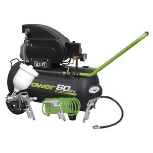 Sealey SAC5020EPK 50L Direct Drive Air Compressor 2hp with 4pc Air Accessory Kit Sealey SAC5020EPK 50L Direct Drive Air Compressor 2hp with 4pc Air Accessory Kit