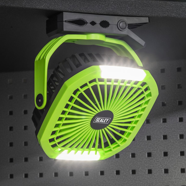 Sealey SCF8WL 8″ Portable Clip Fan with Worklight 4-Speed Sealey SCF8WL 8″ Portable Clip Fan with Worklight 4-Speed